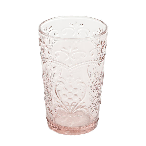 Amelia 15.22-Ounce Rose Glass Tumblers, Set of 4