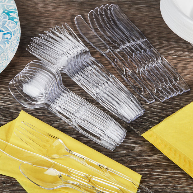 Premium Assorted Clear Cutlery, 192 Count
