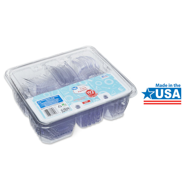 Premium Assorted Clear Cutlery, 192 Count
