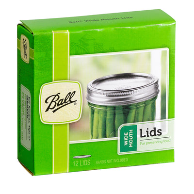 Lids for Wide Mouth Mason Jars, 12 Count