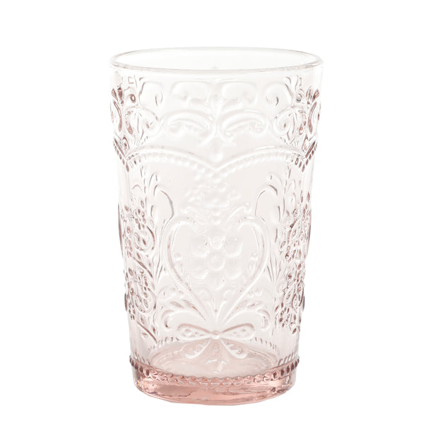 Amelia 15.22-Ounce Rose Glass Tumblers, Set of 4